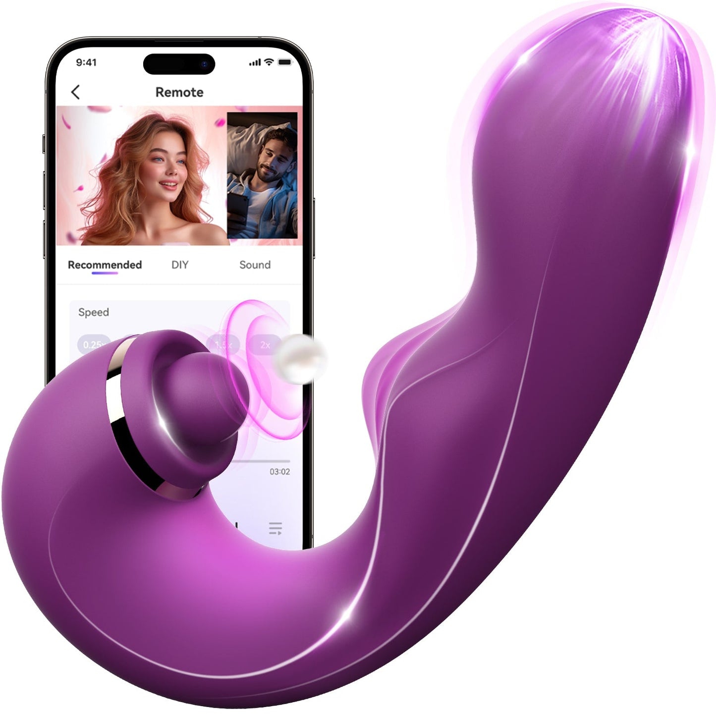 Vortex p |3 in 1 App Control Clitoral Tapping & Vibrating G-Spot Stimulator Toy