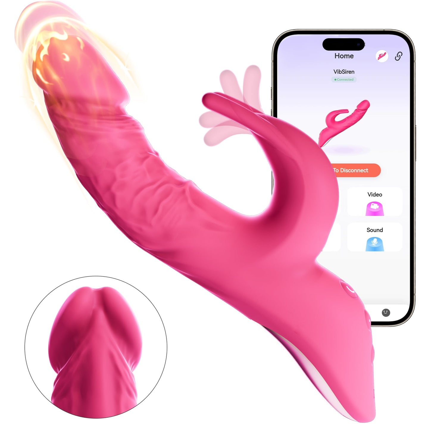 App Control Realistic Dildo Rabbit Vibrator