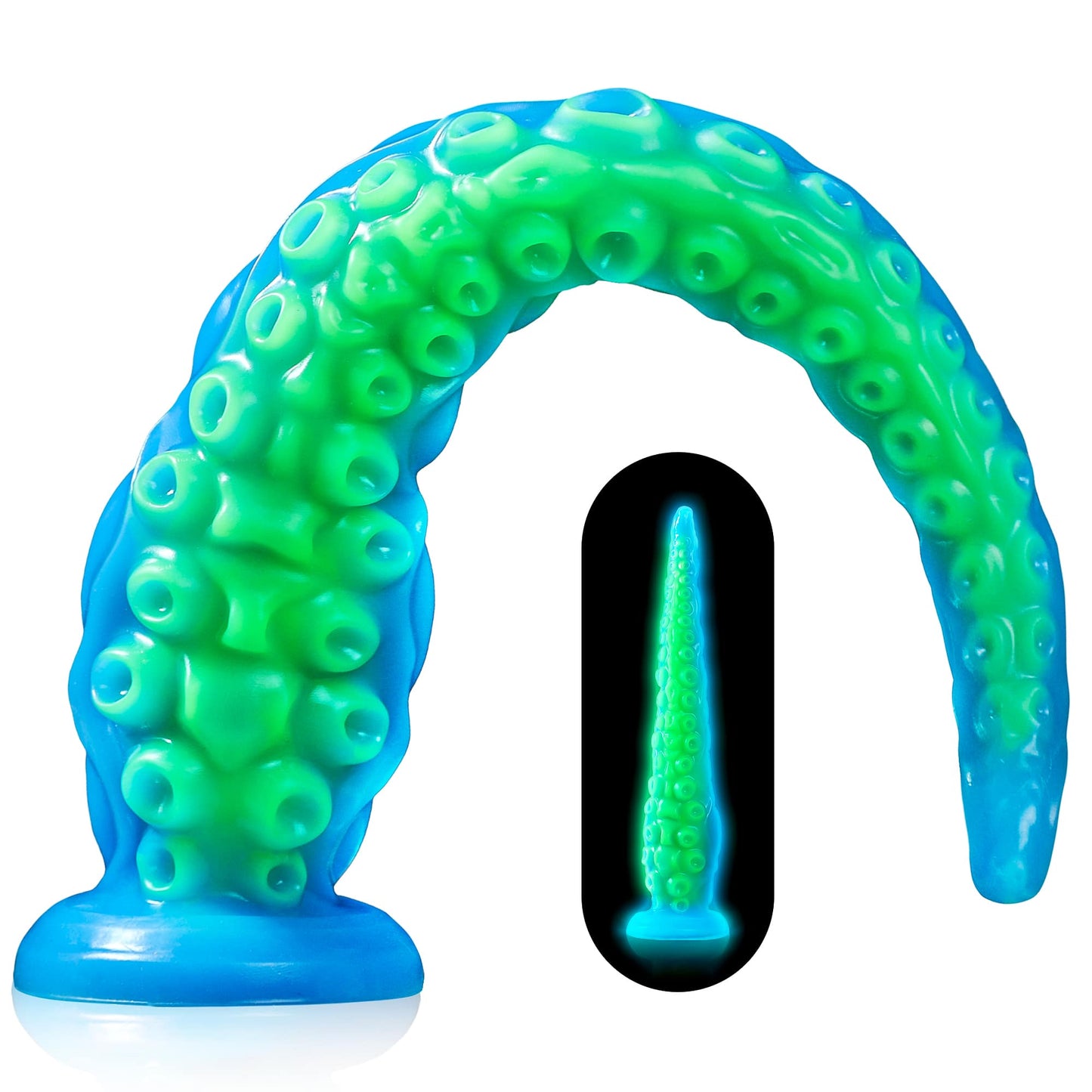 12.9inch Silicone Luminous Tentagle Multiple Stimualtion Dildo with Suction Cup