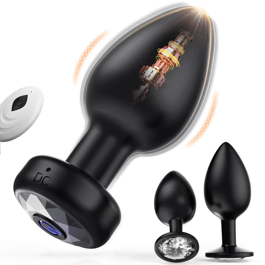 UZI| 3 pcs Silicone Remote Control Vibration Butt Plug Set