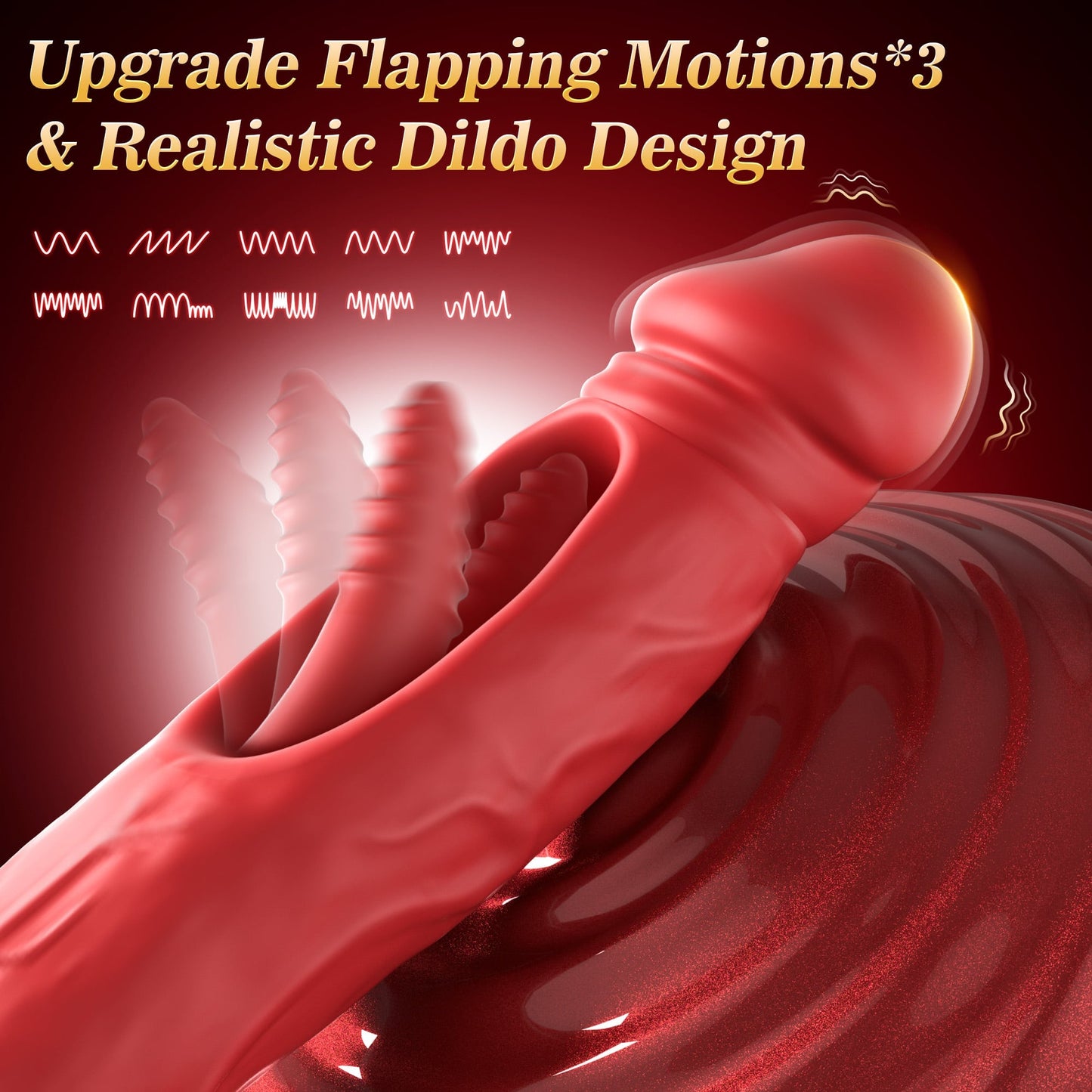 2024 Upgrade Rose Flapping & Realistic G-Spot Dildo and Clitoris Vibrator Plug