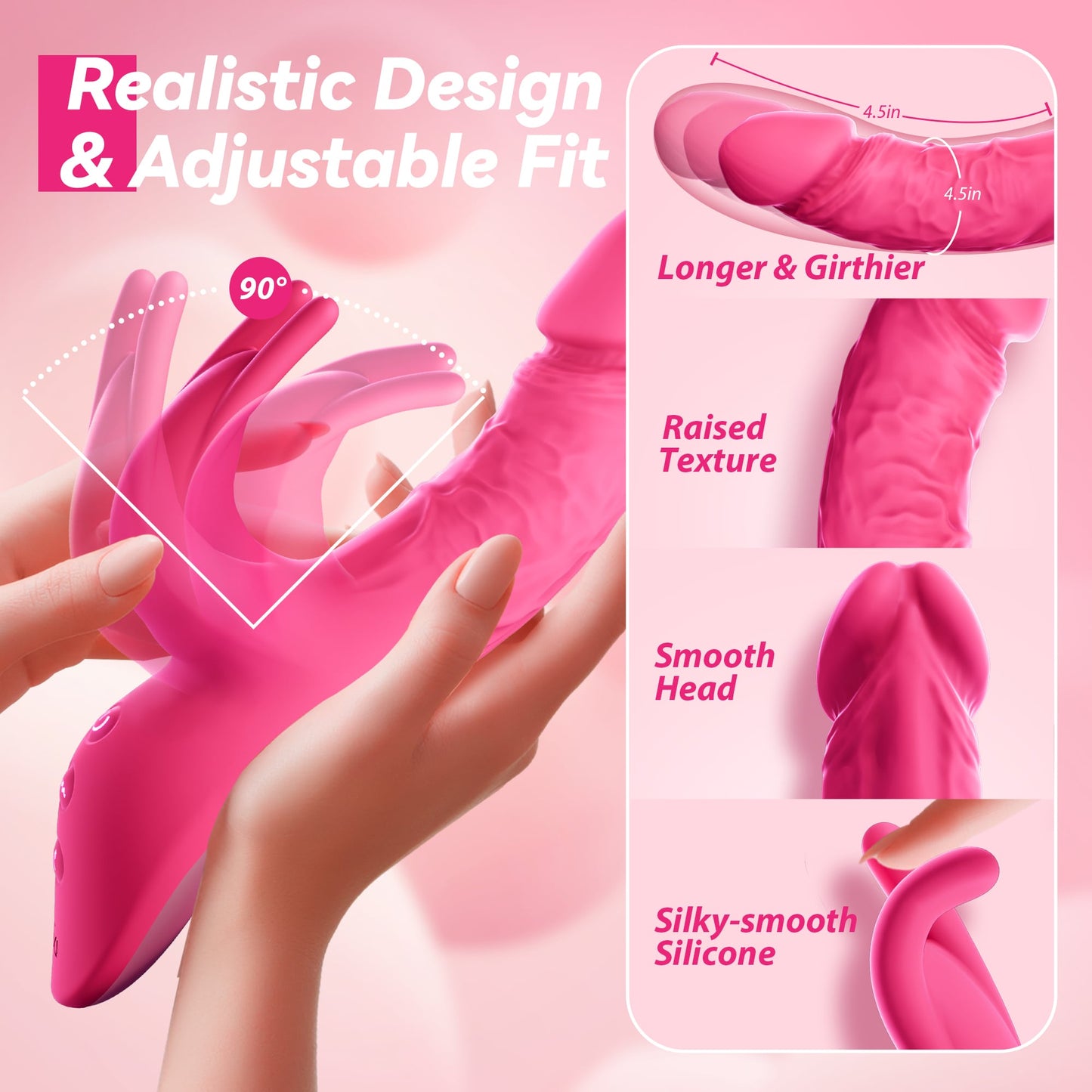 App Control Realistic Dildo Rabbit Vibrator