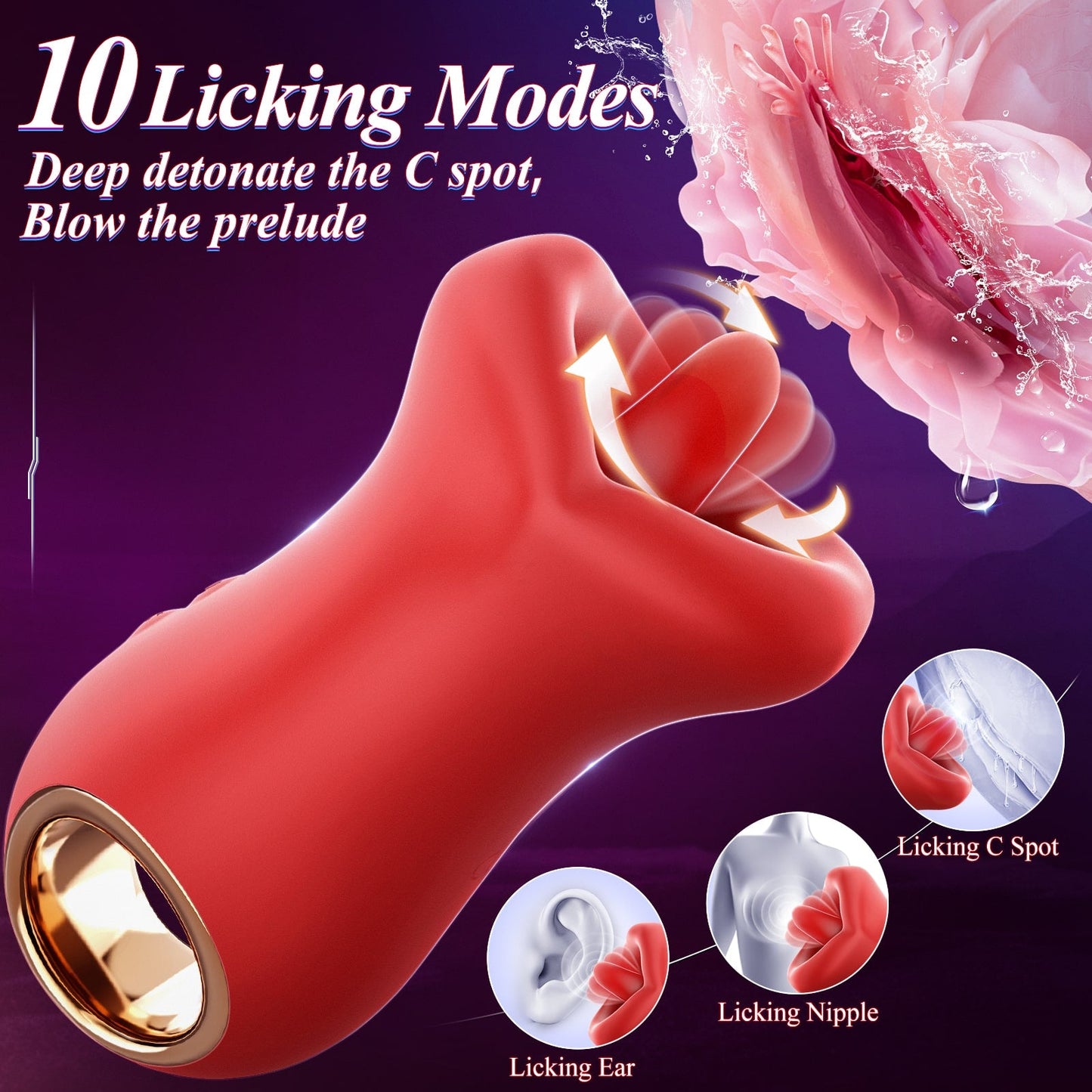 ABBY 3 in 1 Kissing and Licking Female Vibrator