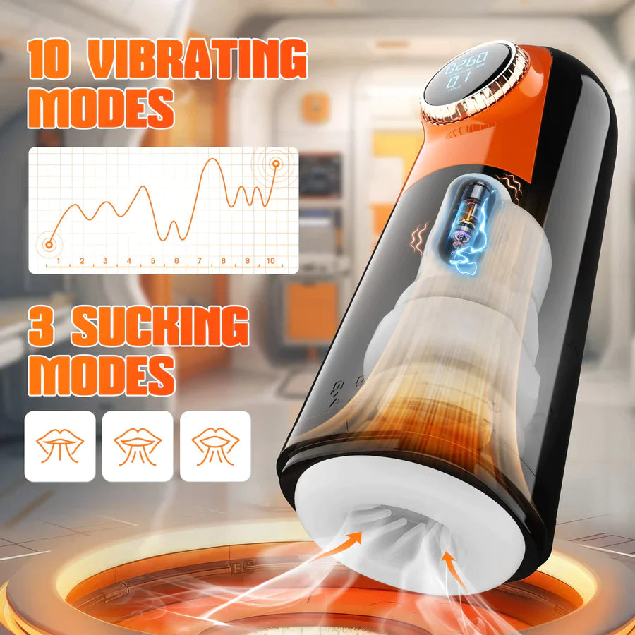 Automatic 3 in 1 thrusting and vibrating male masturbator