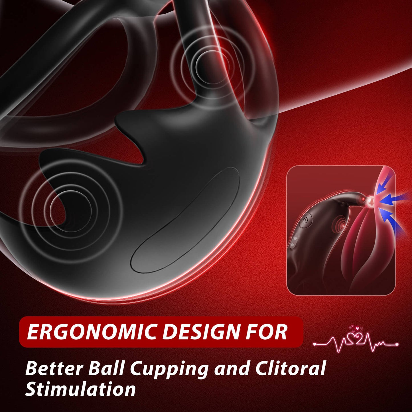 RABBITEARS 3 in 1 Multi Stimulation Cock Ring with Rabbit Ear