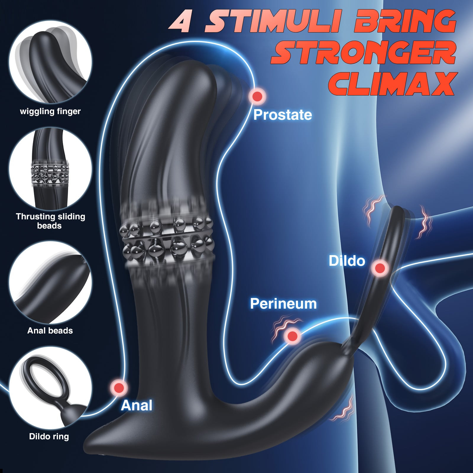 5 in 1 Thrusting & Vibrating Anal Vibrator