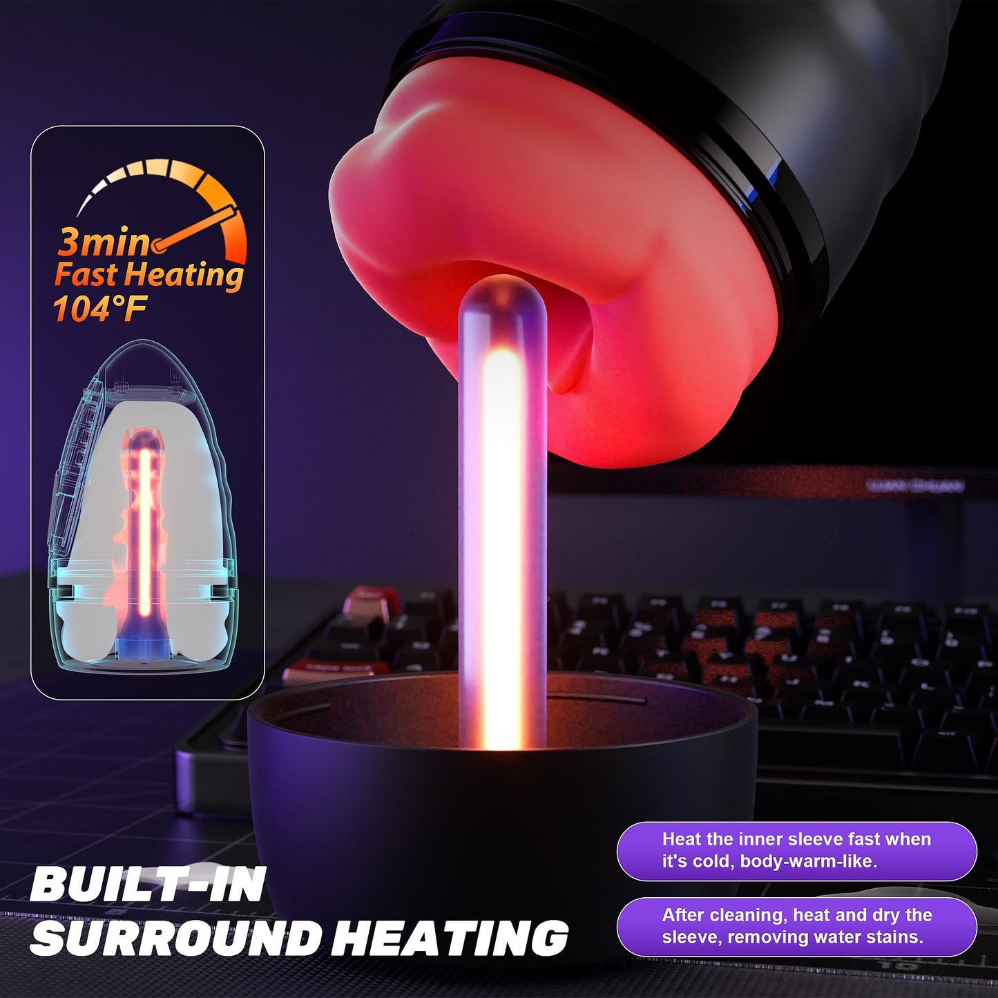 2 in 1 Mouth Vibrator and Male Penis Trainer with App Control