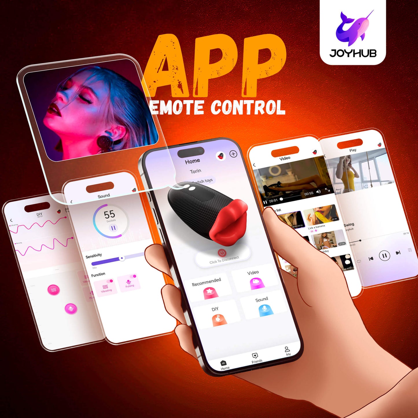 4 in 1 App Control Big Month Tapping and Vibrating Trainer and Masturbator