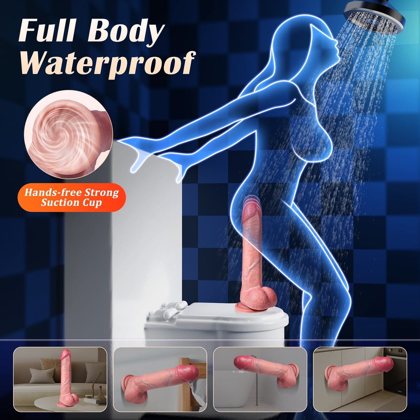8.7inch Liquid Silicone Thrusting and Vibrating Realistic Dildo with App Control