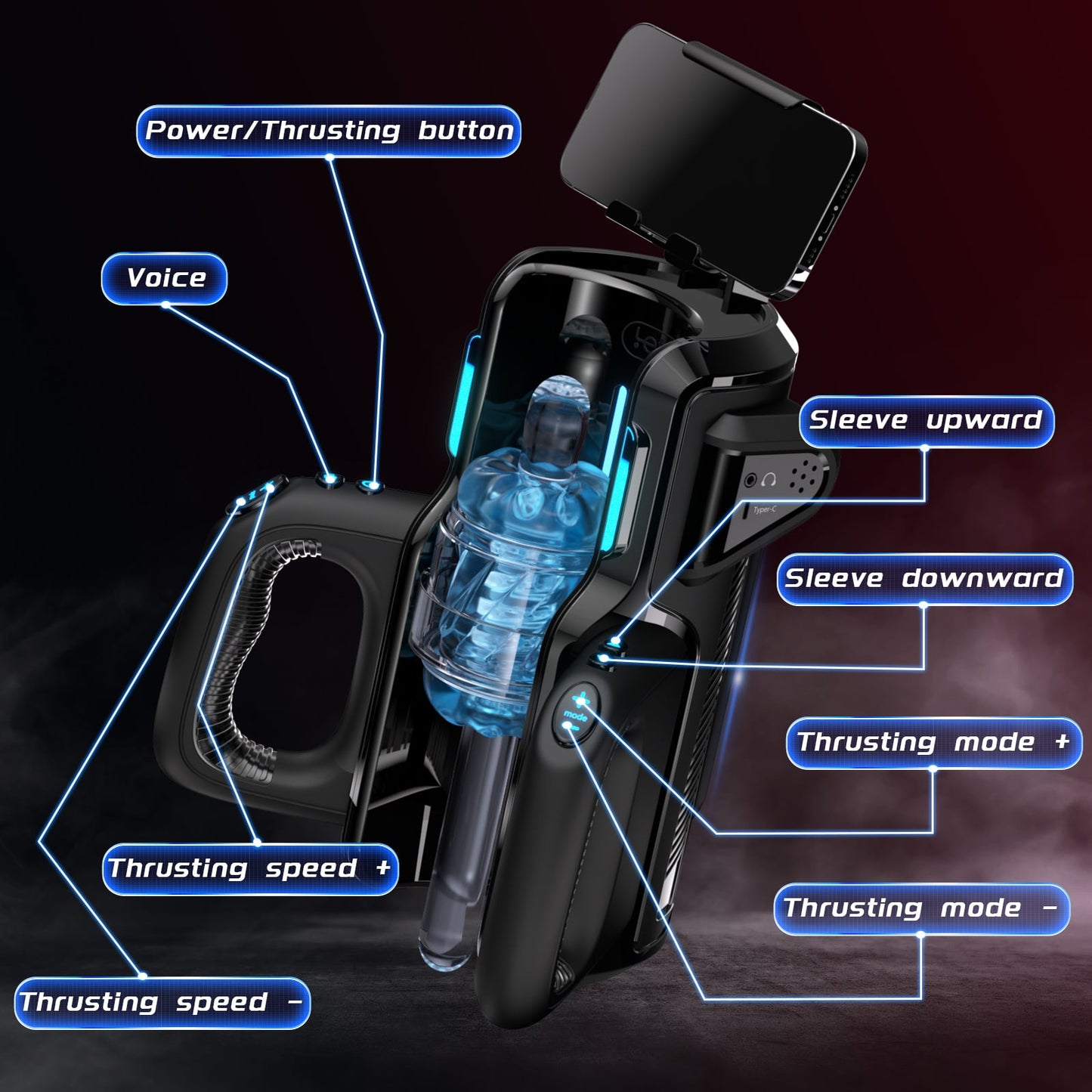 Upgraded 12cm Ultra-Long Telescopic Male Masturbation Cup