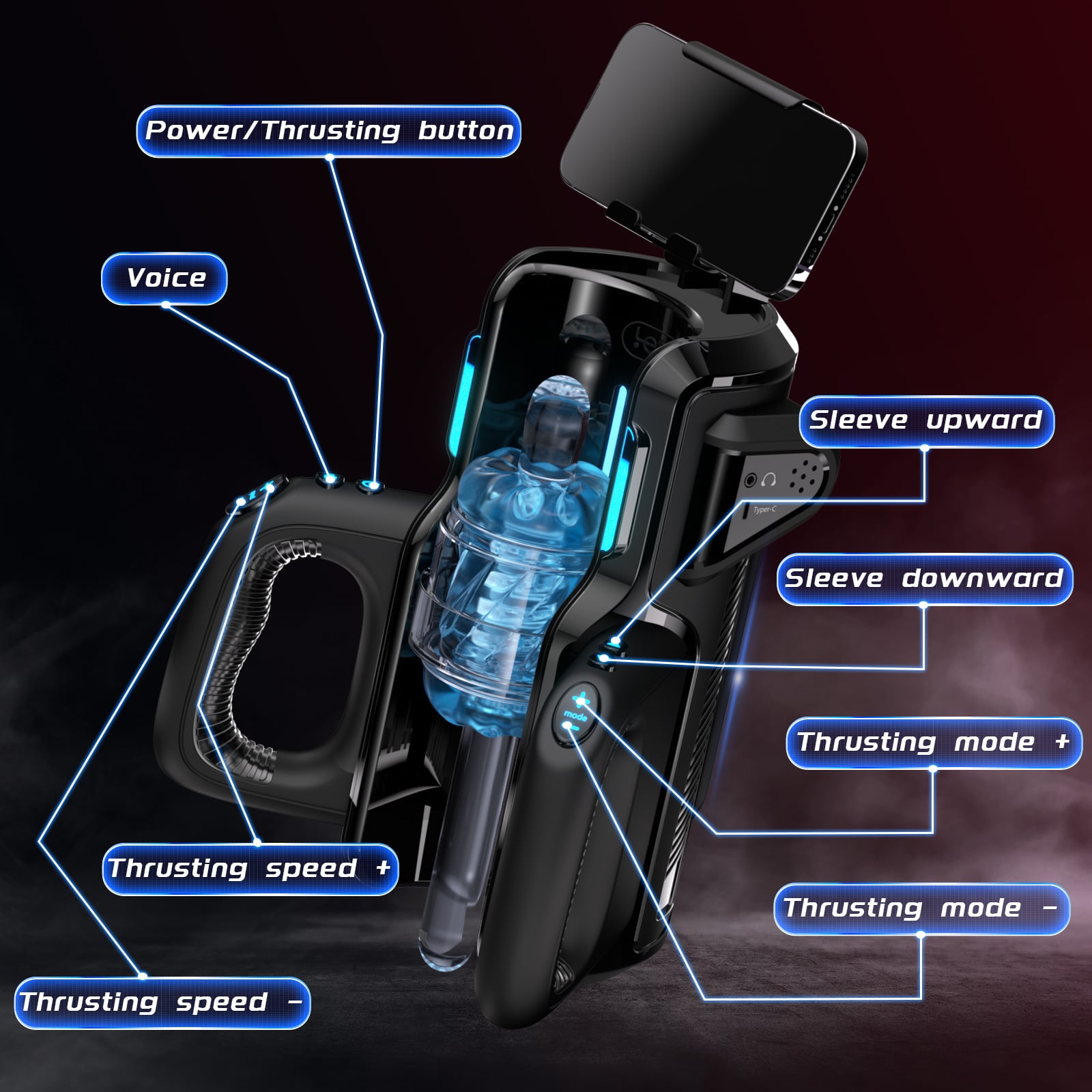 Upgraded 12cm Ultra-Long Telescopic Male Masturbation Cup