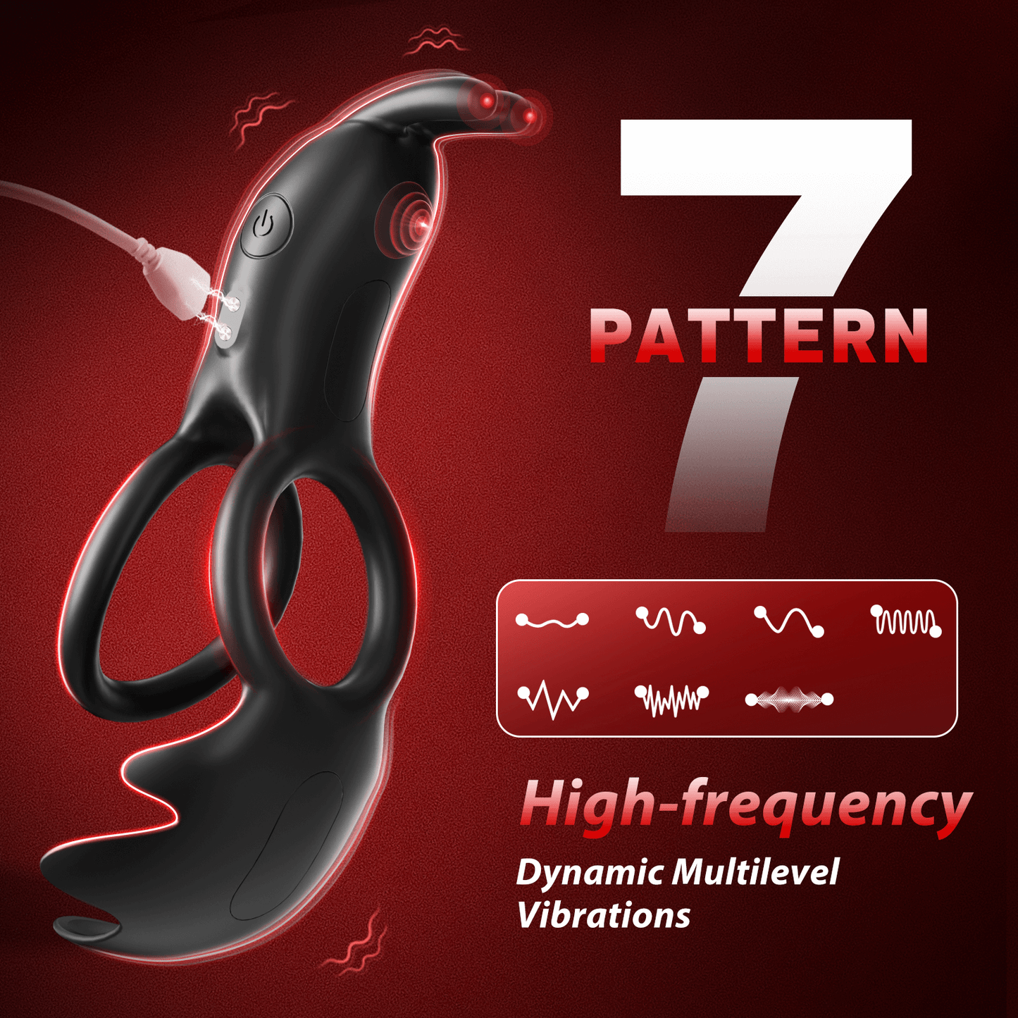 RABBITEARS 3 in 1 Multi Stimulation Cock Ring with Rabbit Ear