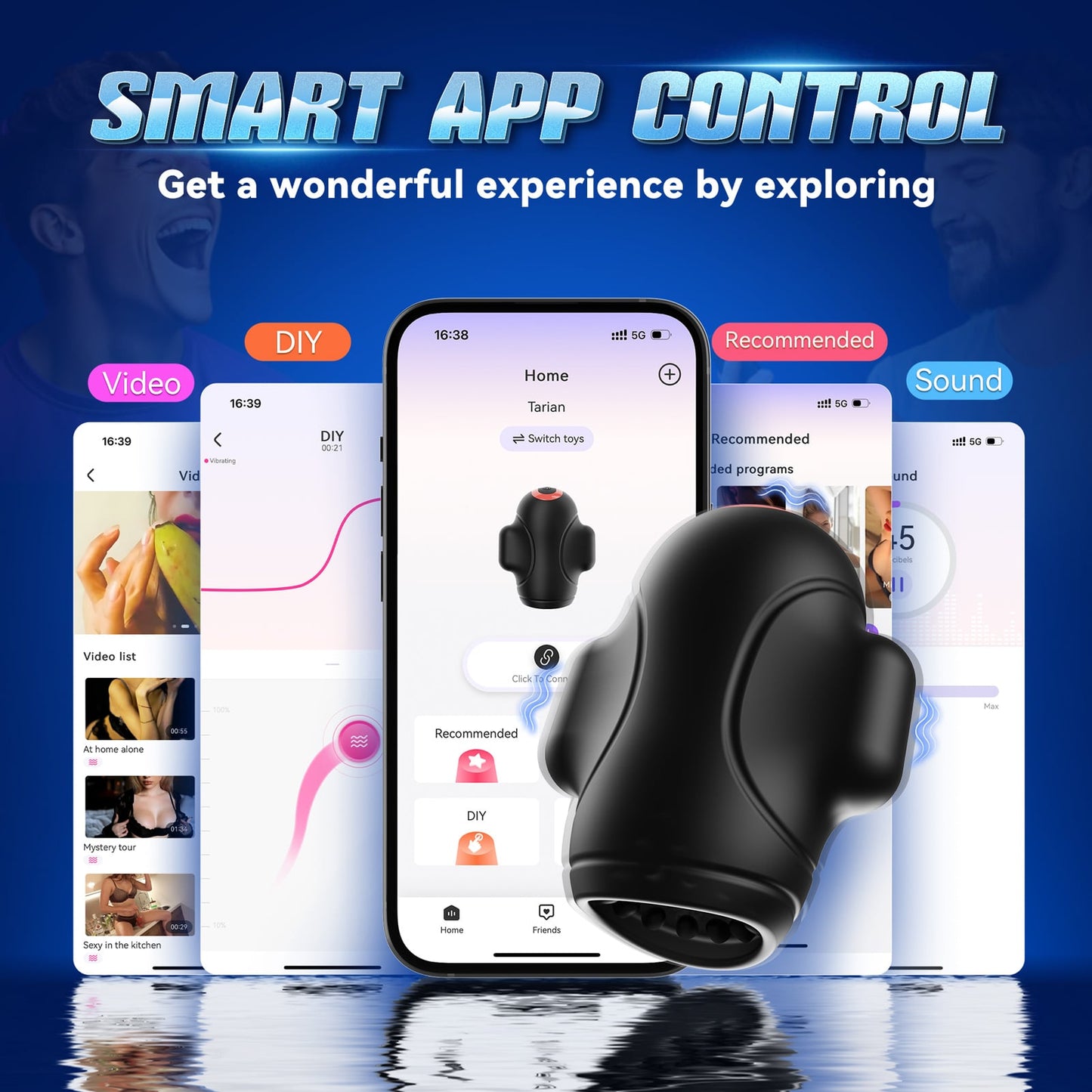 Upgraded App Control 4 in 1 Penis Trainer Vibrating Masturbation Cup