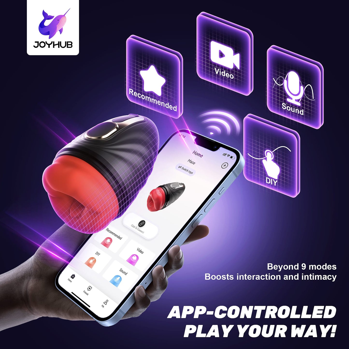 2 in 1 Mouth Vibrator and Male Penis Trainer with App Control