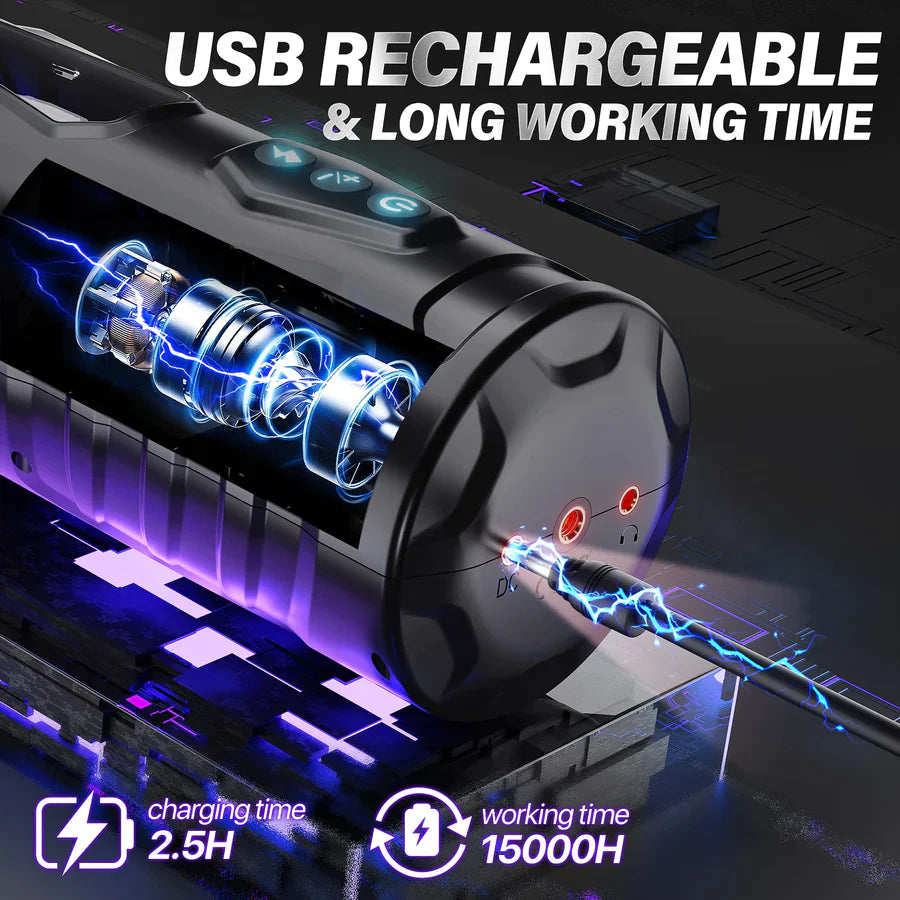 BLACK KNIGHT| Automastic Thrusting & Rotating Male Masturbator Sex Toys