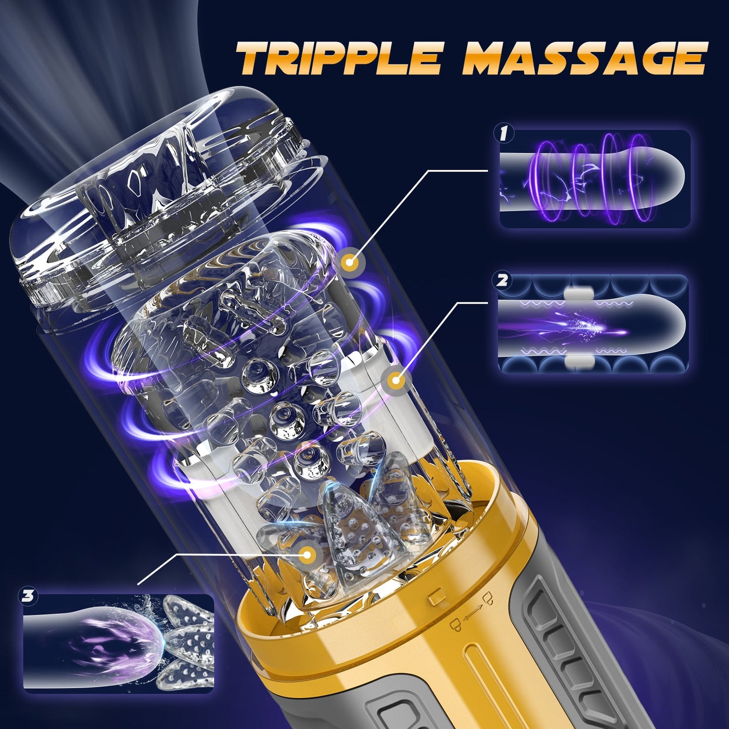 Thrusting and Rotating Vibrating Male Msturbation Toy