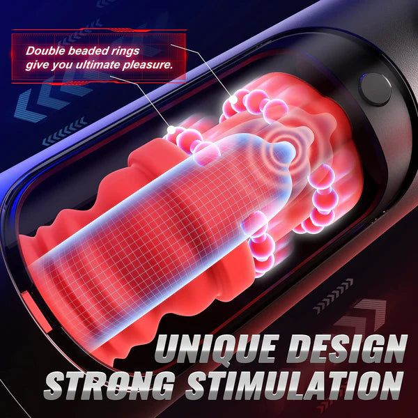 8 Vibrating and Thrusting Modes Male Masturbators with LCD Display