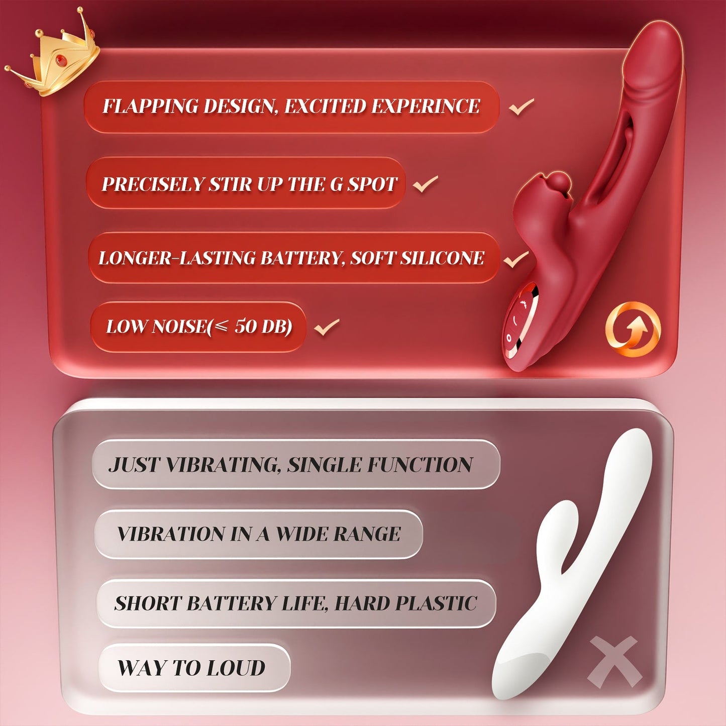 CHERLY App Control 3 in 1 Tapping and Flapping Intelligent Heating Rabbit Vibrator