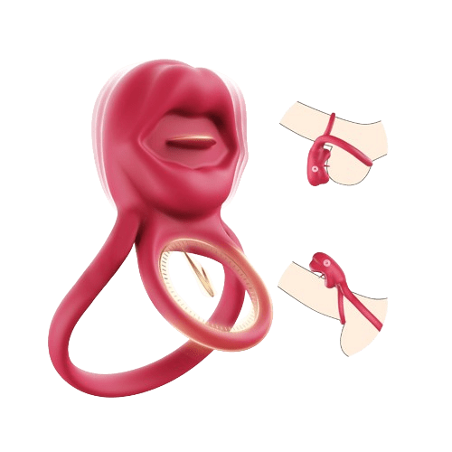 2 in 1 Tongue Clicking Stimulation Vibrating Egg and Double Cock Ring