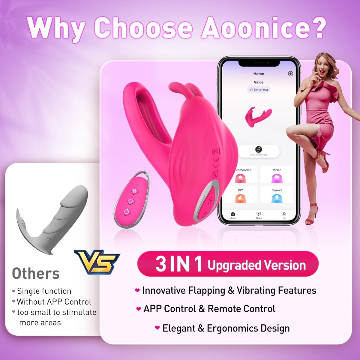 VINCE |App Control Wearable G - Spot and Clitoiral Stimulator - Sohimi