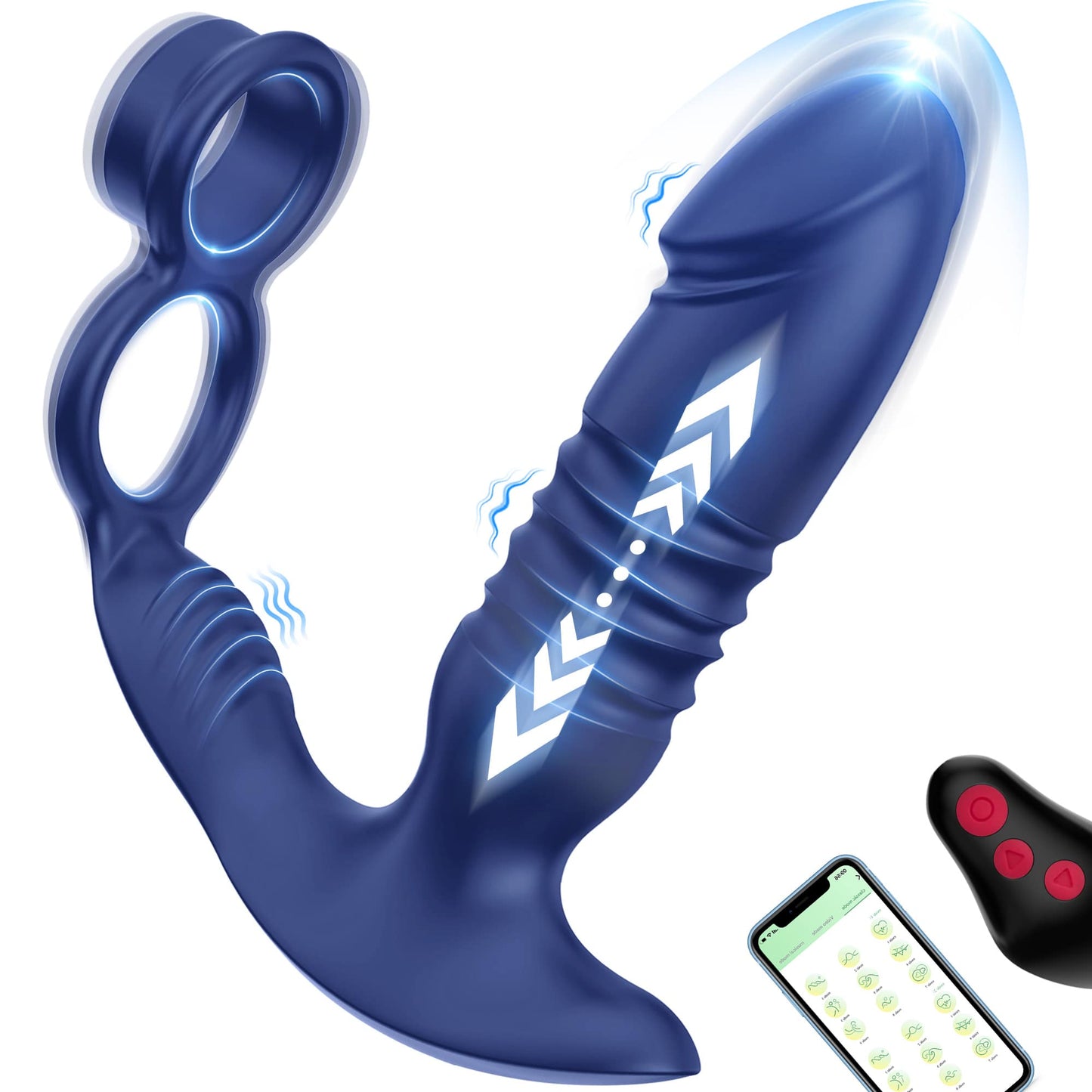 Cock Ring 3 in 1 Versatile Anal Plug Prostate Massager