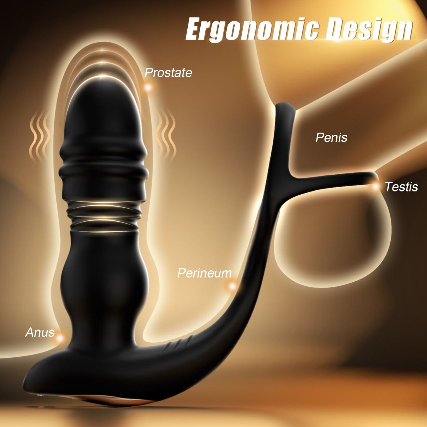 3 in 1 Prostate Stimulation with Ring Vibrator Sex Toys