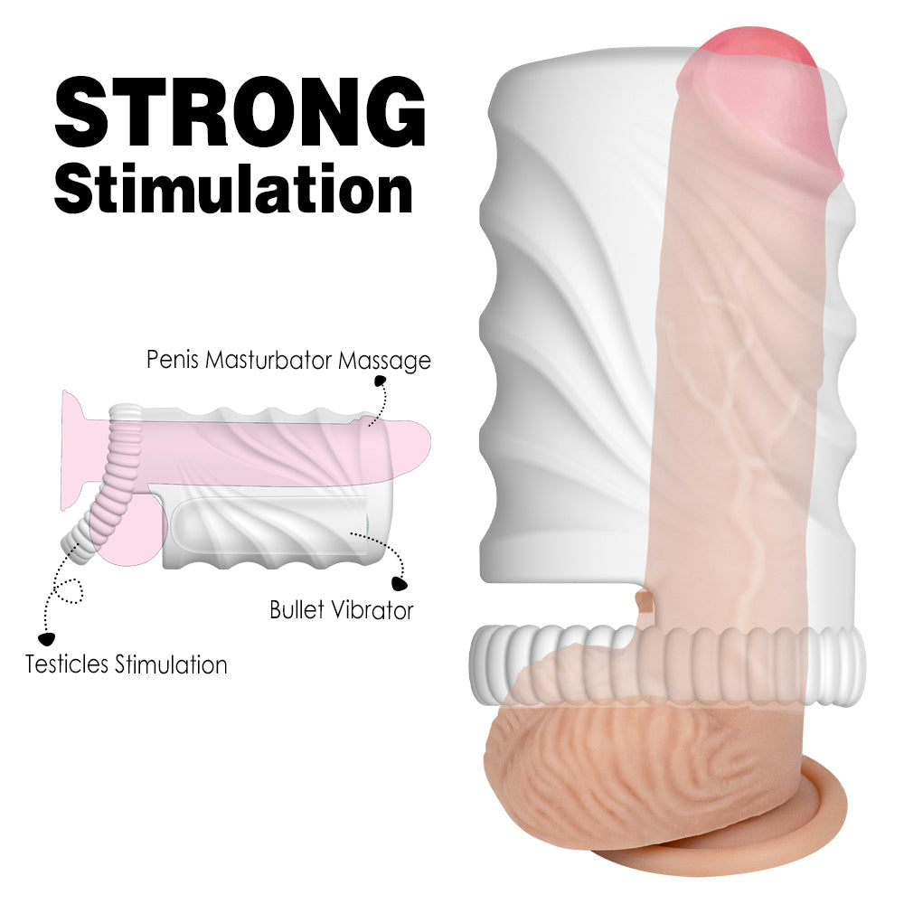 2 Tunnel Holes Silicone VIbration Penis Trainer