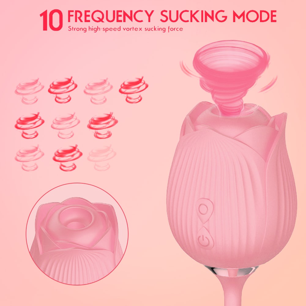 3 in 1 Rose Sex Stimulator for woman with 10 Tapping Modes