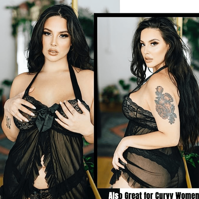 Sexy Lace Pajamas Seductive Cami Split Dress Nightwear