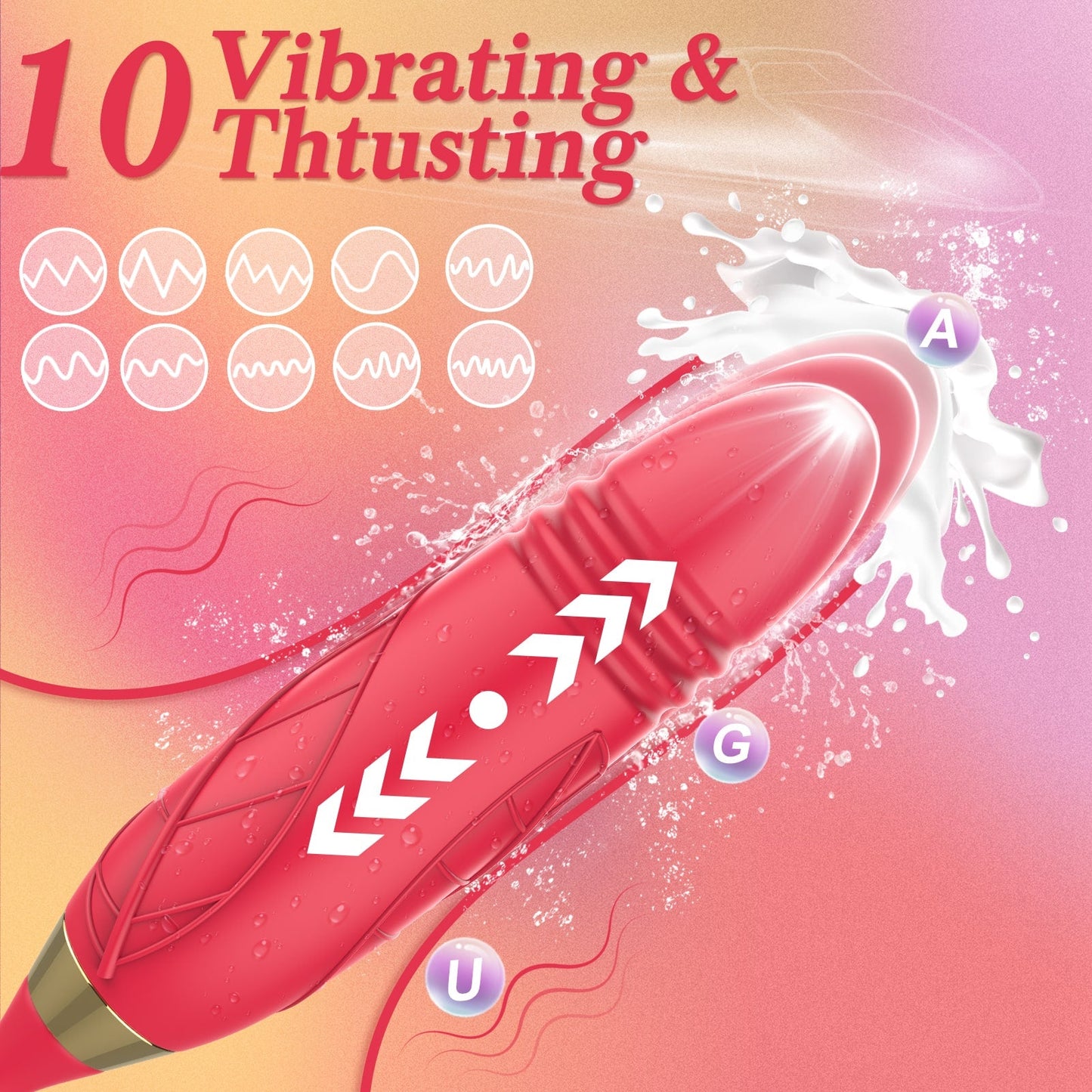 3 in 1 Rose Sex Stimulator for woman with 10 Tapping Modes