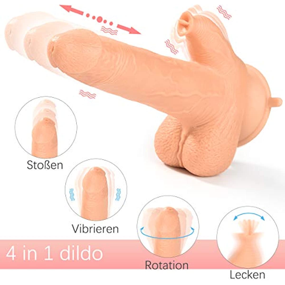 8.9in 4-in-1 Realistic Dildo with Shock G-Spot Function