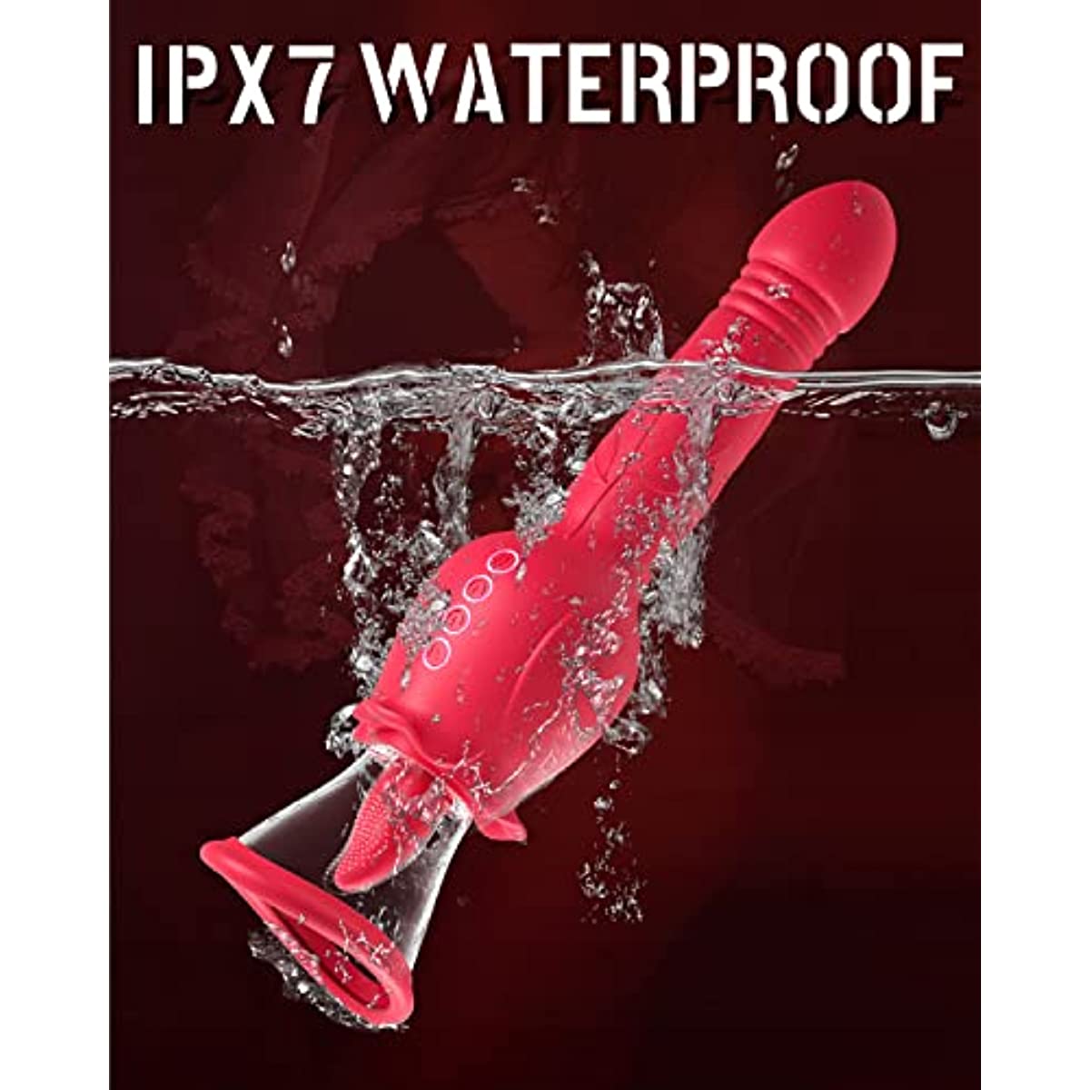 Rose Sucking & Thrusting Clitoral Stimulator with 2 Cups