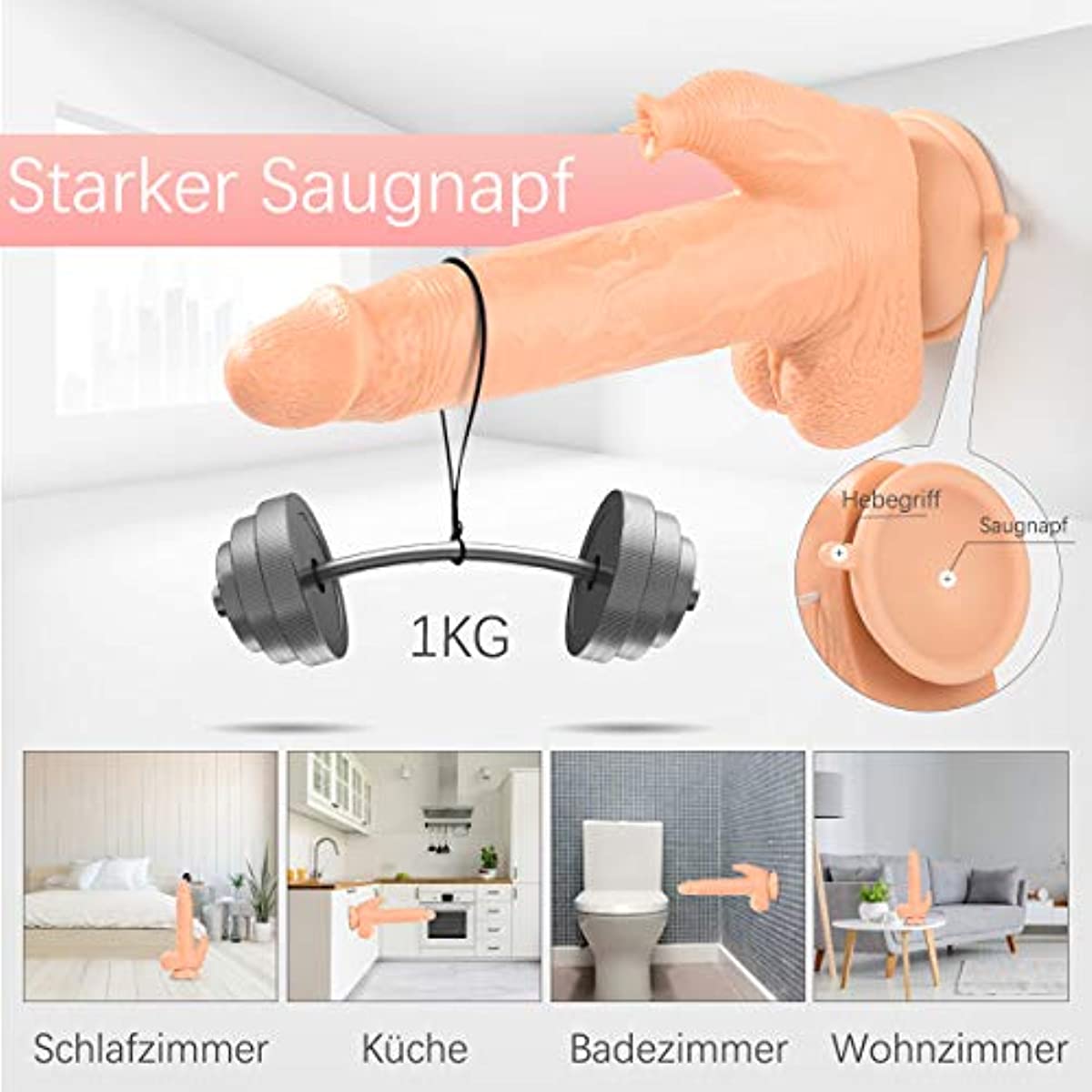 8.9in 4-in-1 Realistic Dildo with Shock G-Spot Function