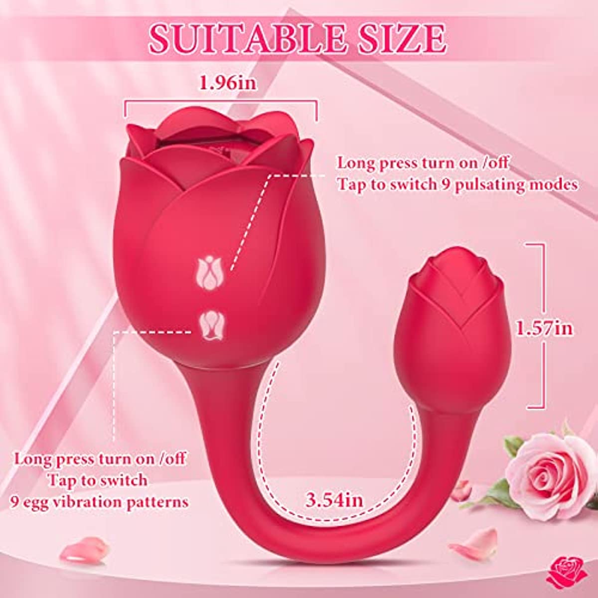 Tapping Rose Toy with Vibrating Egg