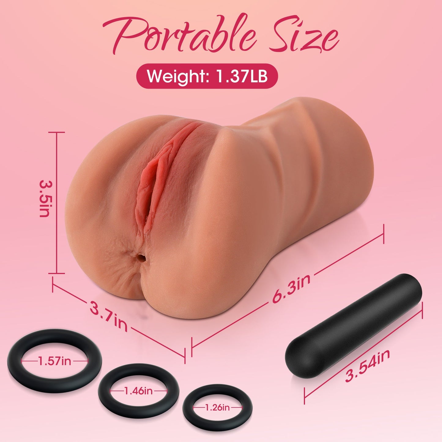 Vibration 1.37Lb Two Tunnels Blowjob Pocket Pussy