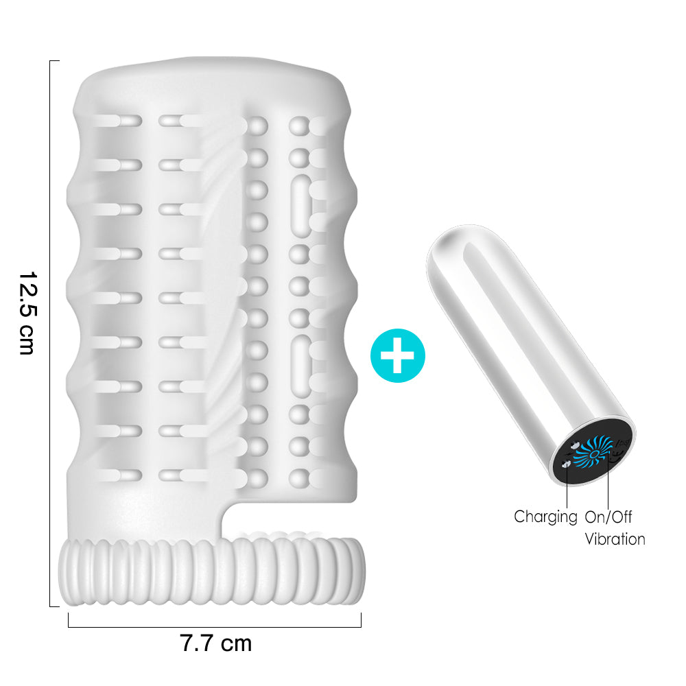 2 Tunnel Holes Silicone VIbration Penis Trainer