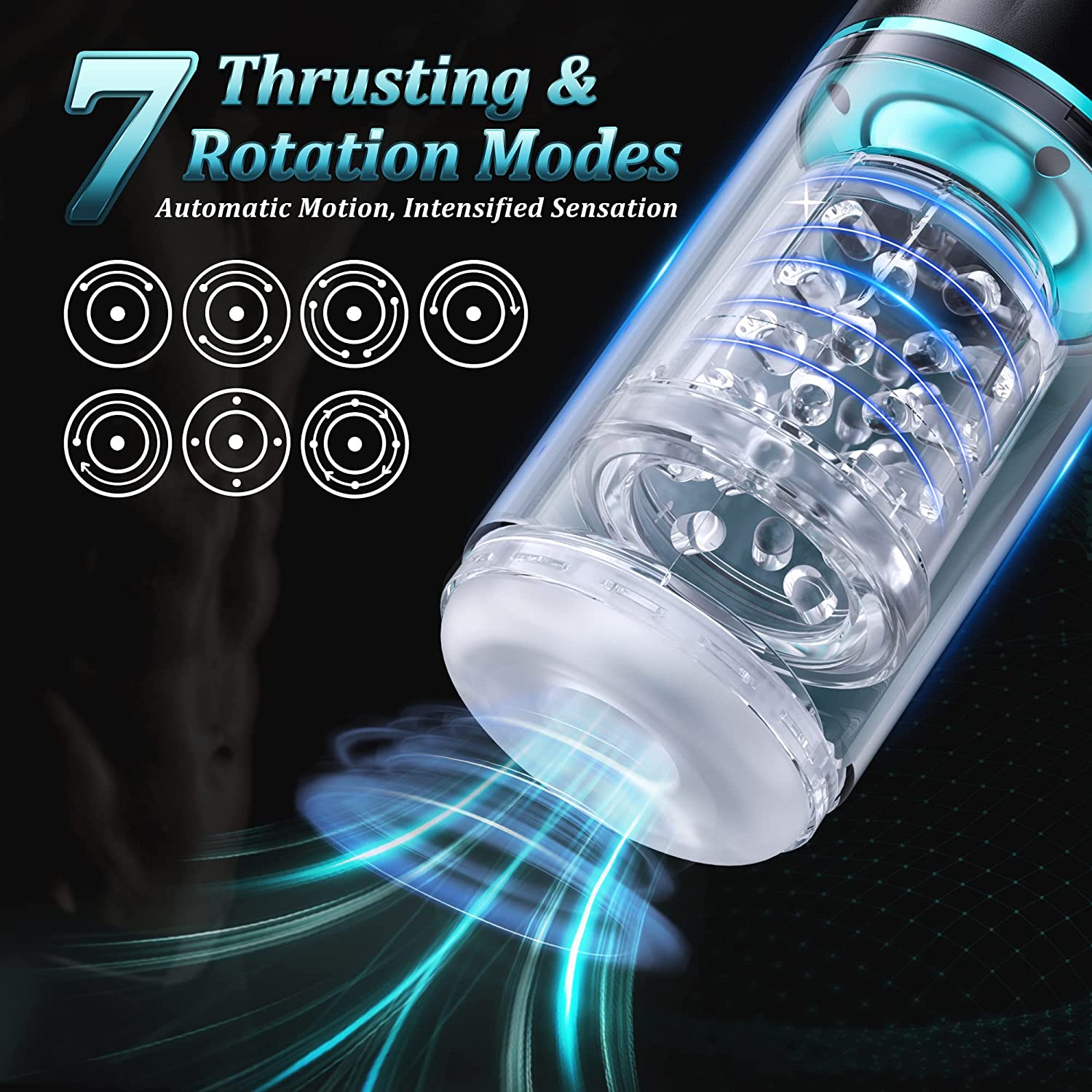 50dB Thrusting & Rotating Male Masturbator