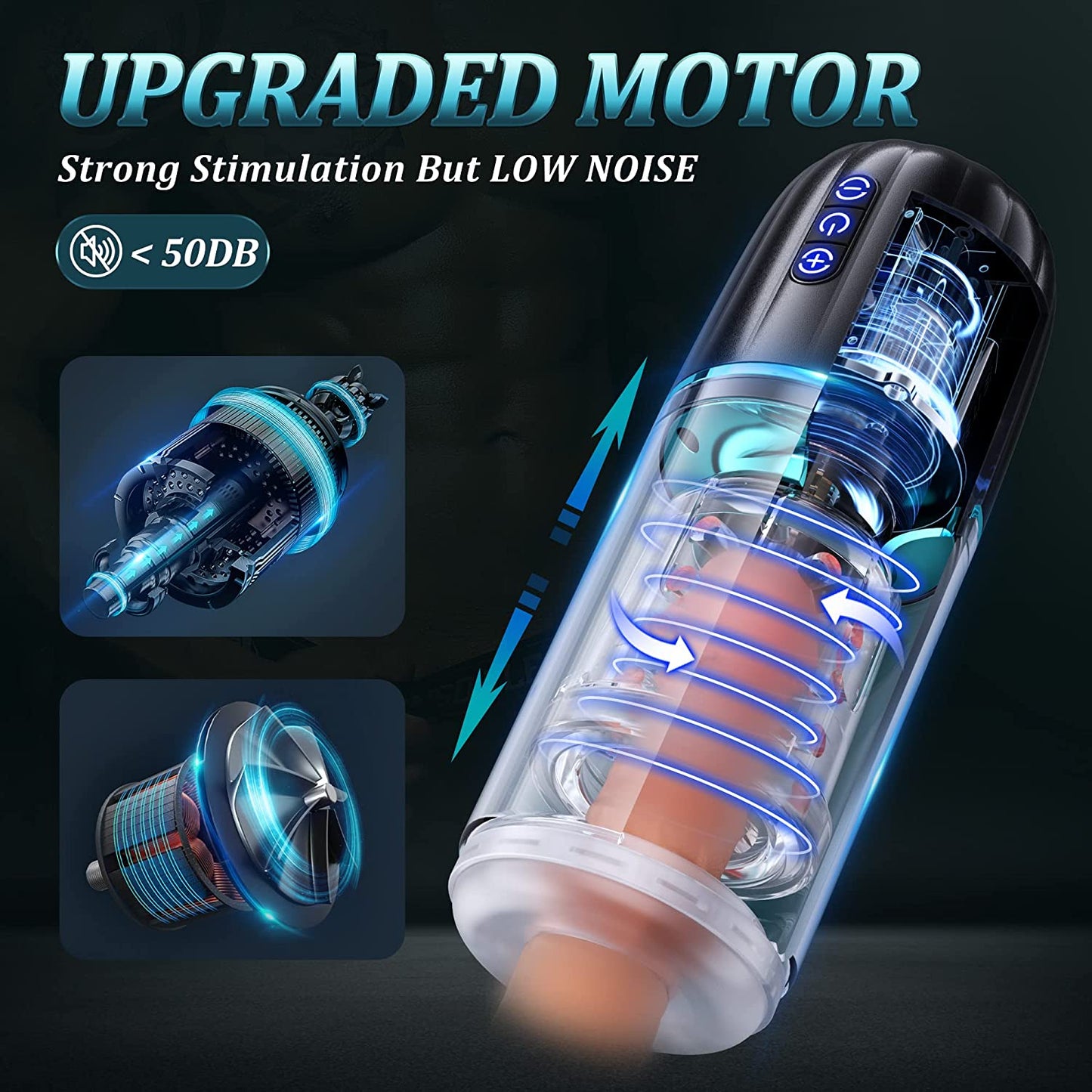 50dB Thrusting & Rotating Male Masturbator
