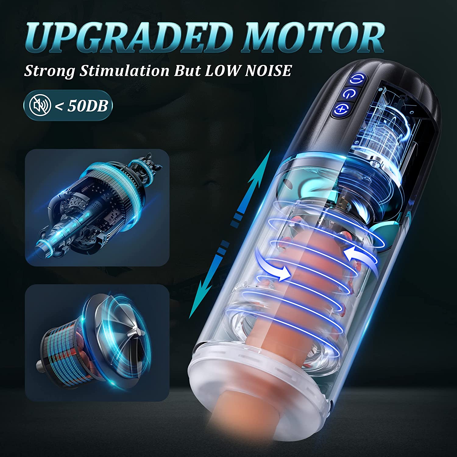 50dB Thrusting & Rotating Male Masturbator