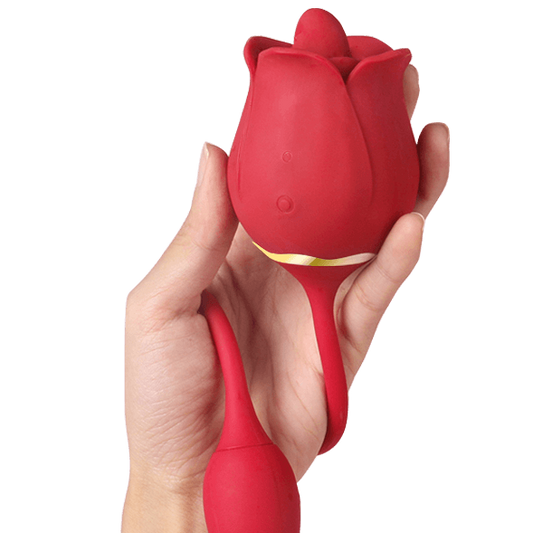 Rose Tongue Licking Stimulator with Vibrating Egg