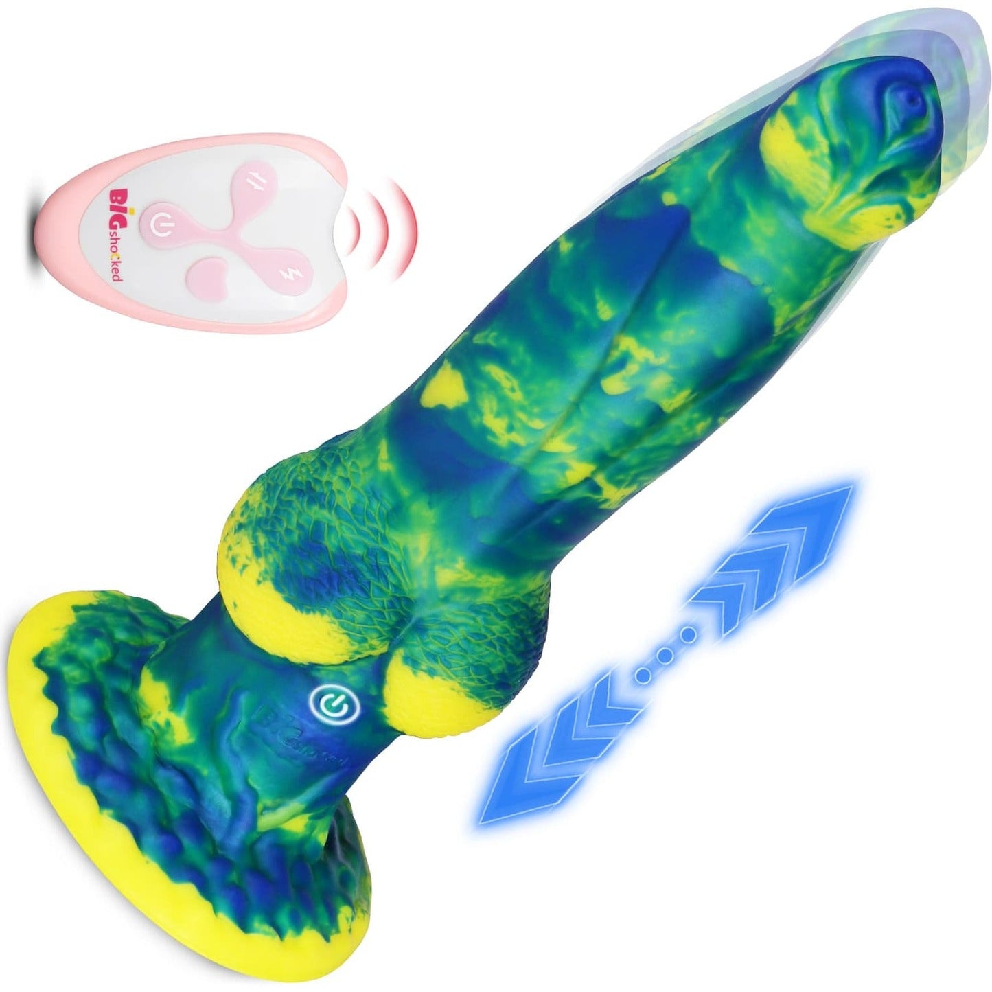 2 in 1 8.7in Thrusting & Vibrating Silicone Monster Dildo