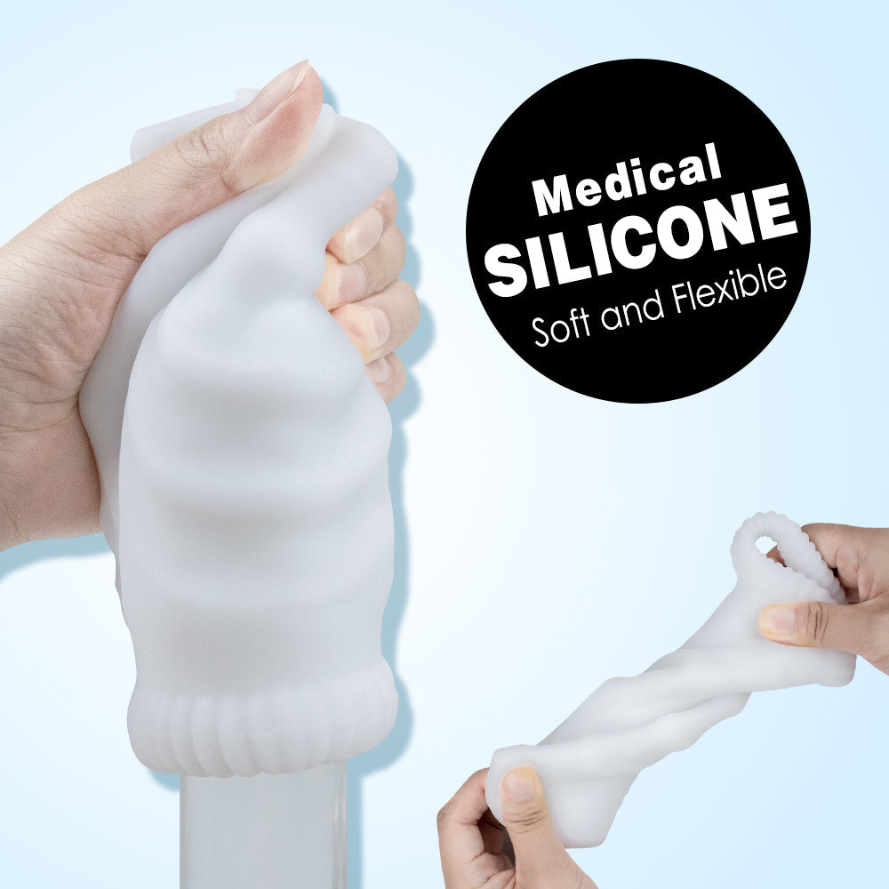 2 Tunnel Holes Silicone VIbration Penis Trainer