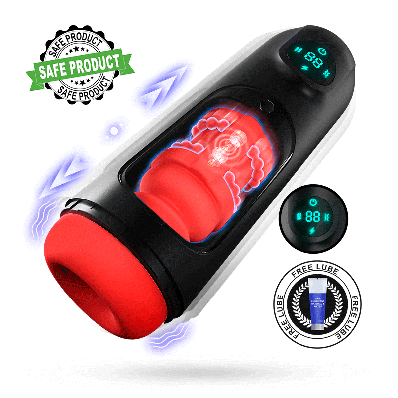 2023 New 8 Vibrating and Thrusting Modes Male Masturbators with LCD Display