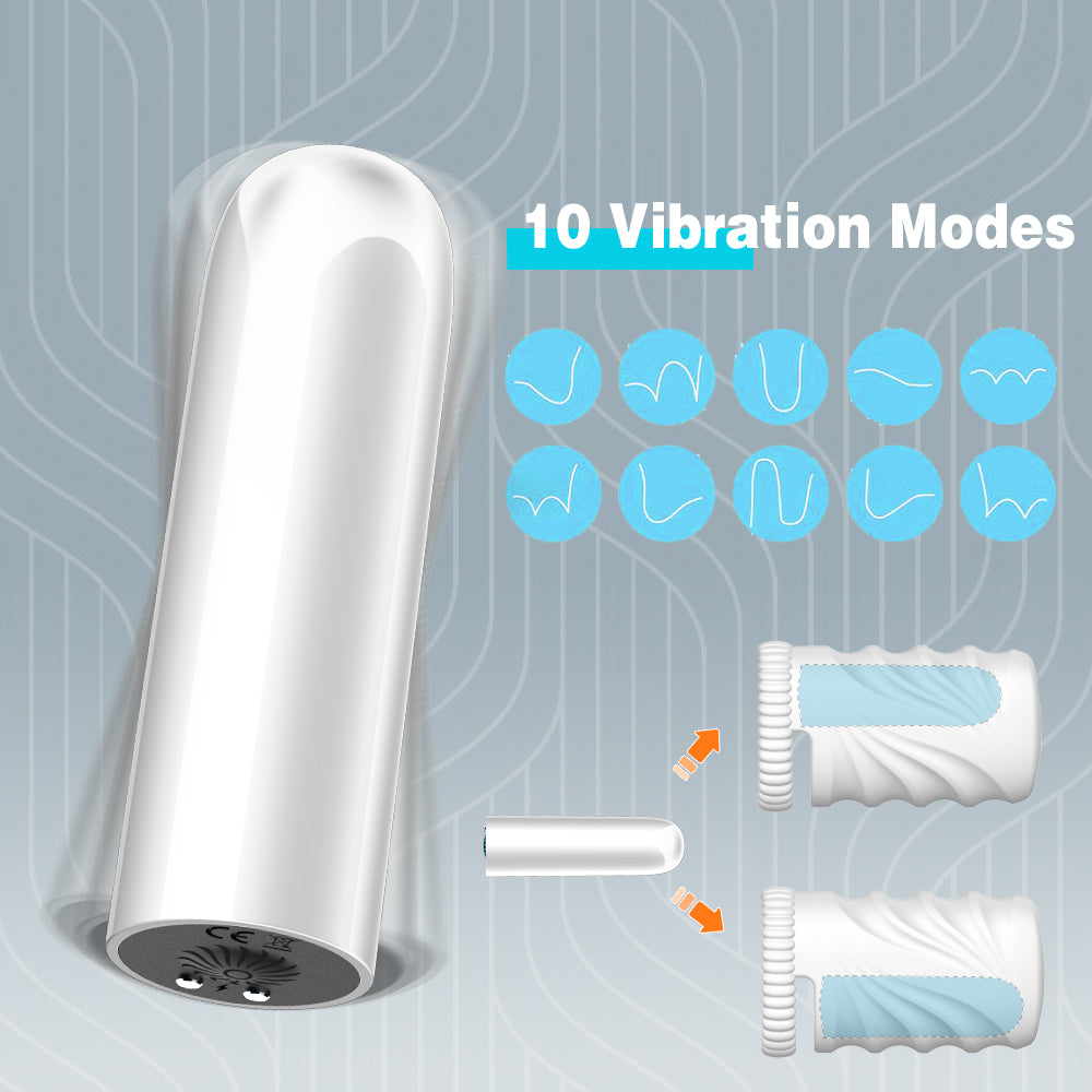 2 Tunnel Holes Silicone VIbration Penis Trainer