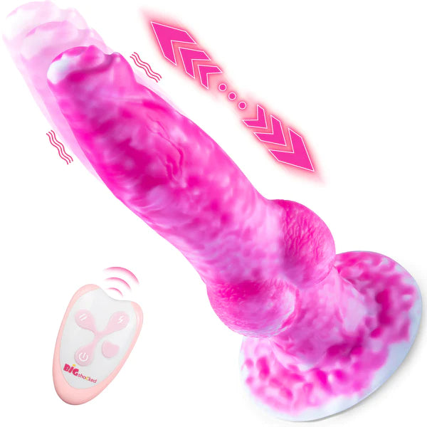 8.8 Inch Thrusting Vibrating Fantasy Knot Dildo -Pink