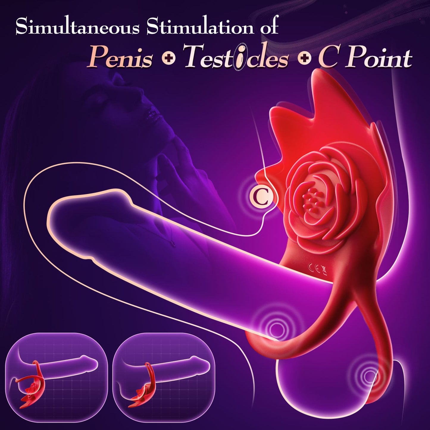 Multi Functional Double Penis Cock Rings with App Control