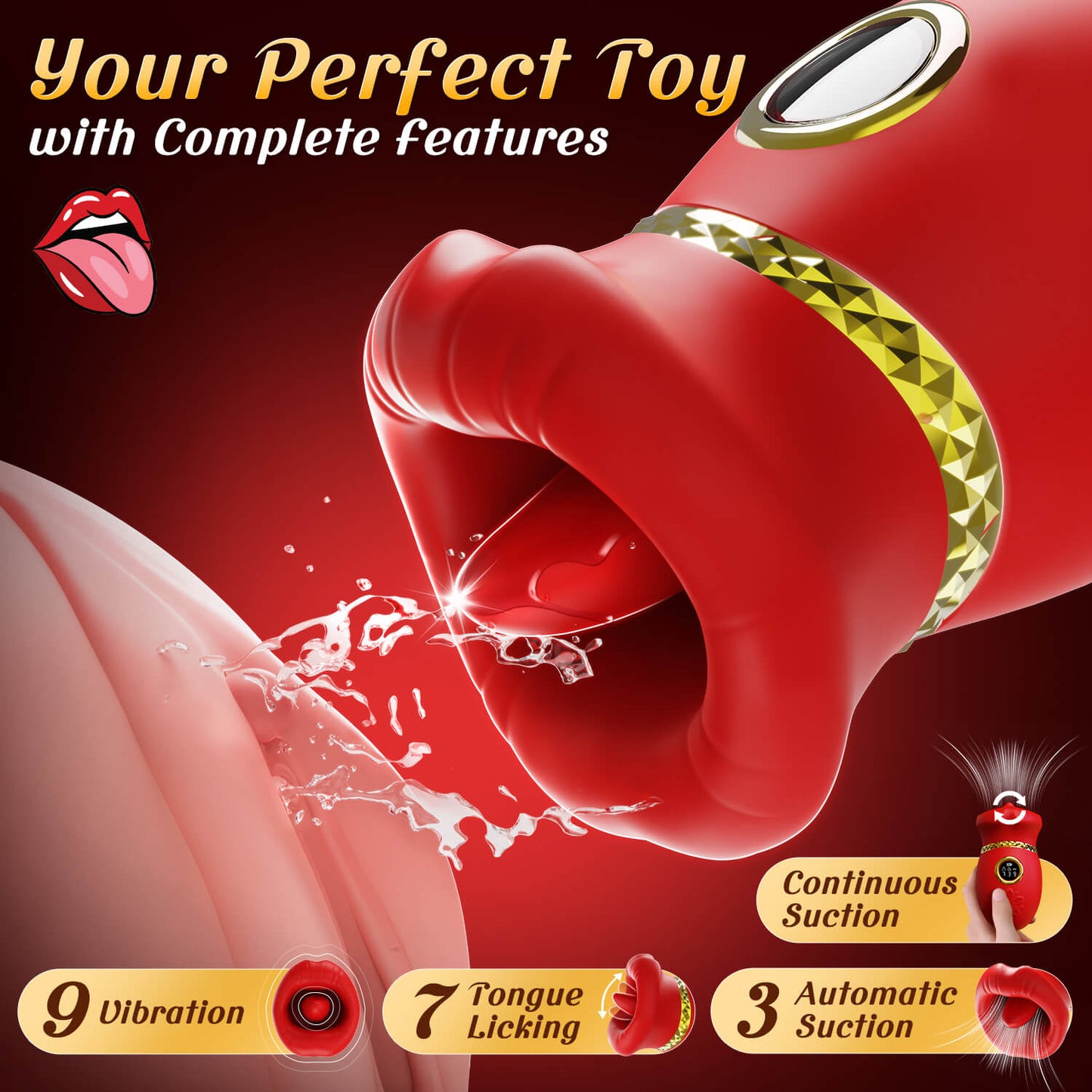 HONEYLIPS| Female Tongue Licking and Suction Clitoris Vibrator