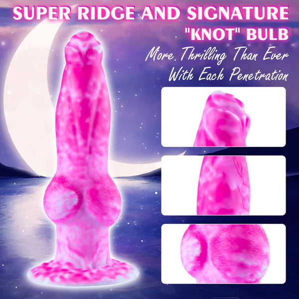Earlypeach 8.8 Inch Thrusting Vibrating Fantasy Knot Dildo -Pink