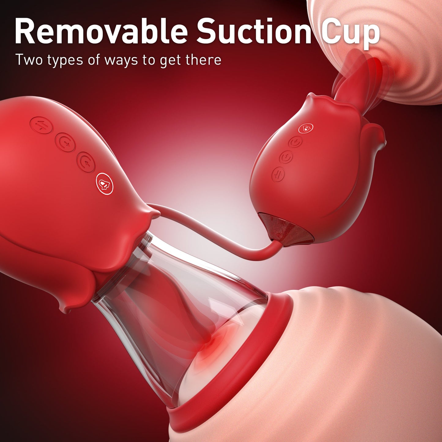 2024 Upgrade Rose Flapping & Realistic G-Spot Dildo and Clitoris Vibrator Plug