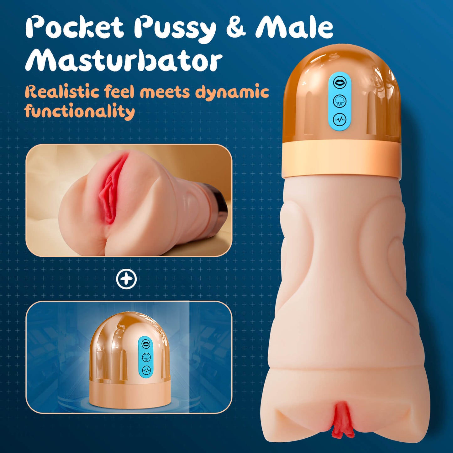 BEYATE| Unique Innovative Vibrating and Suction Pocket Pussy Male Masturbator